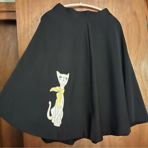 Like new ModCloth full skirt with cat appliqué. Like a poodle skirt but better!